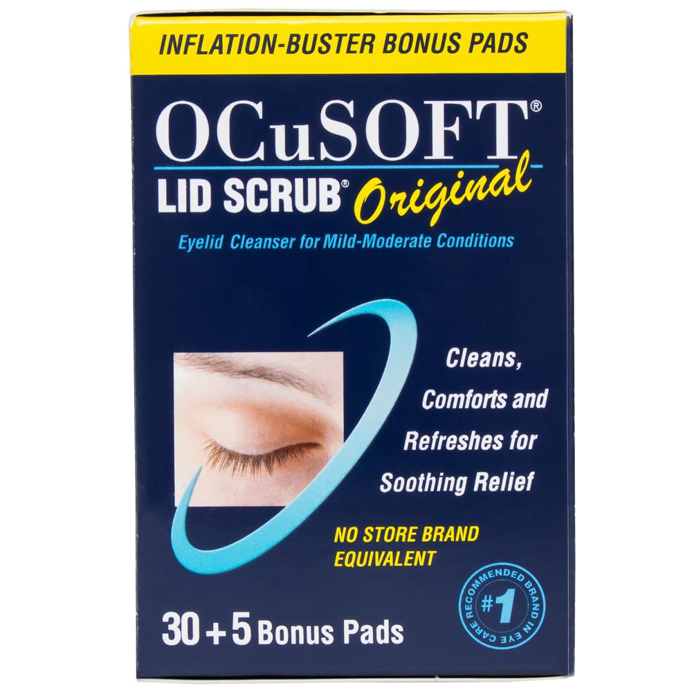 Eyelid cleansing close-up showing tearless formula