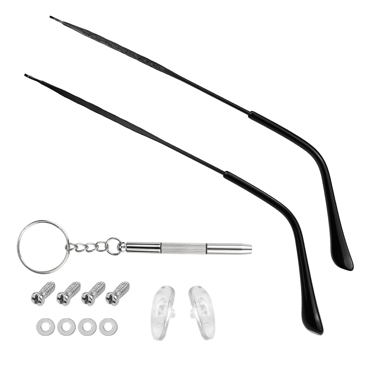 Black metal eyewear temple replacement arm
