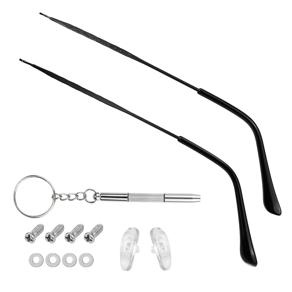Black metal eyewear temple replacement arm