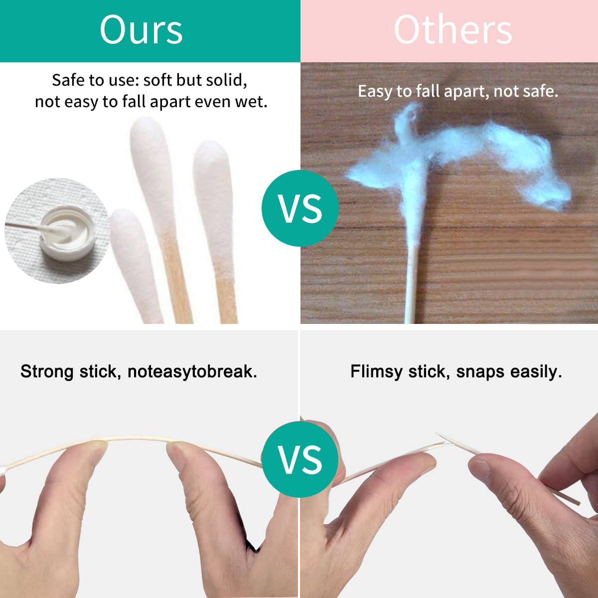 cotton swabs in reusable box open view