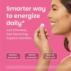 Dissolving B12 sublingual tablet showing fast-melt action