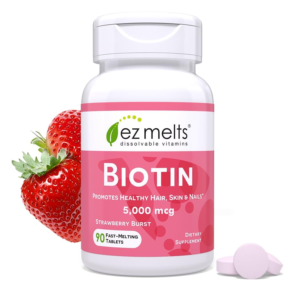 EZ Melts Biotin 5,000 mcg packaging label