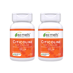 Front view of EZ Melts Citicoline 250 mg 2-pack box