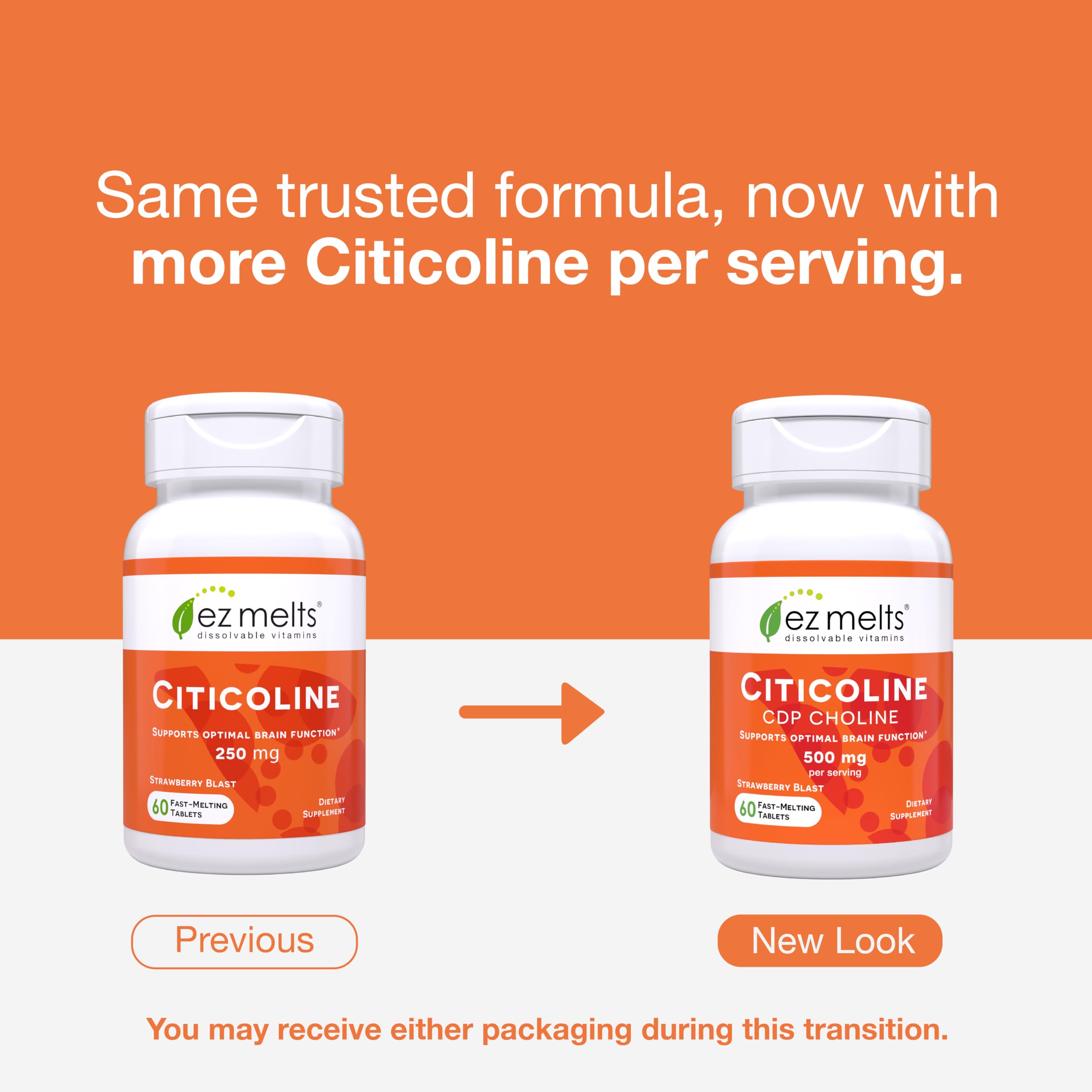 Dissolving citicoline tablets in the mouth (no water required)