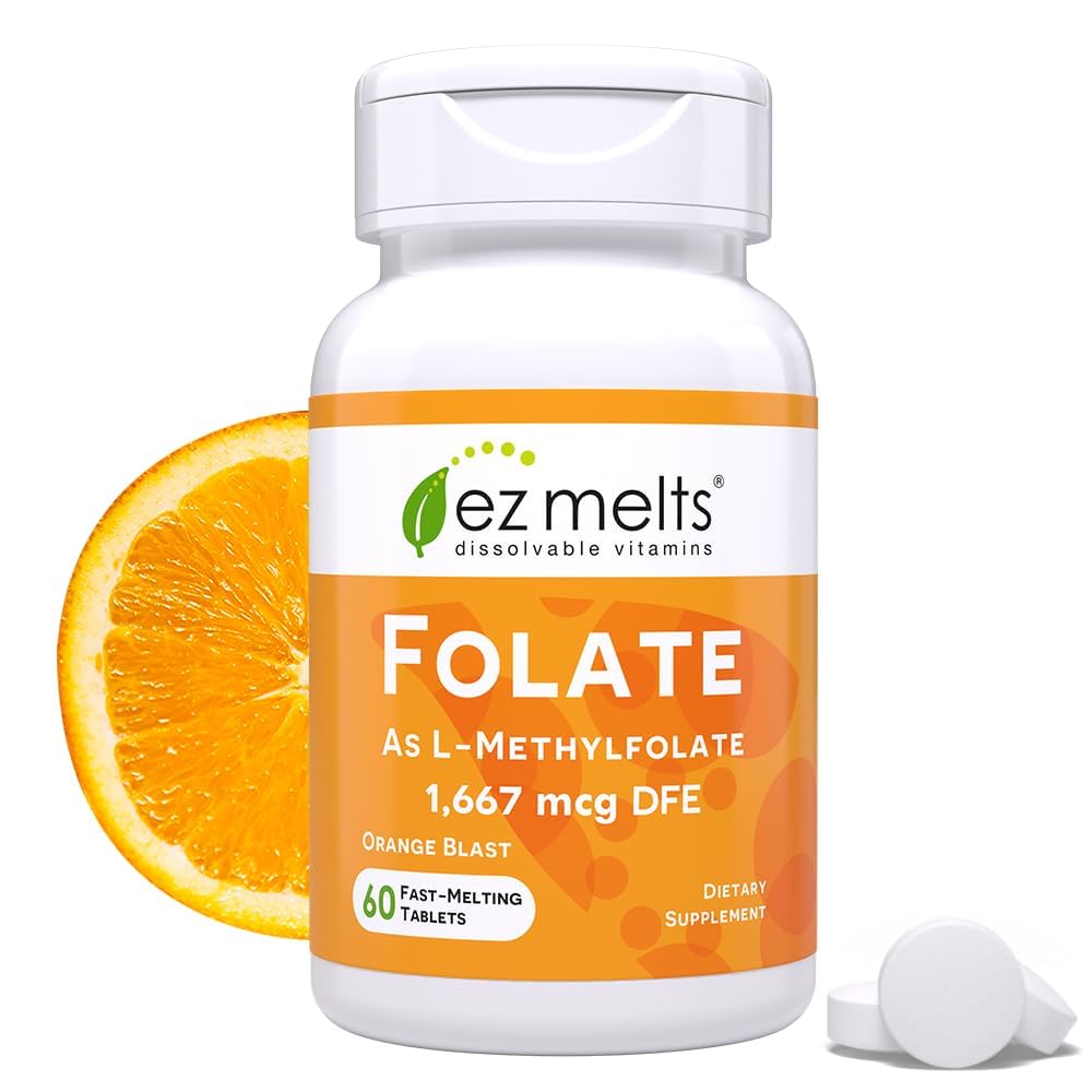 EZ Melts dissolvable folate tablet with bioactive L-5-MTHF