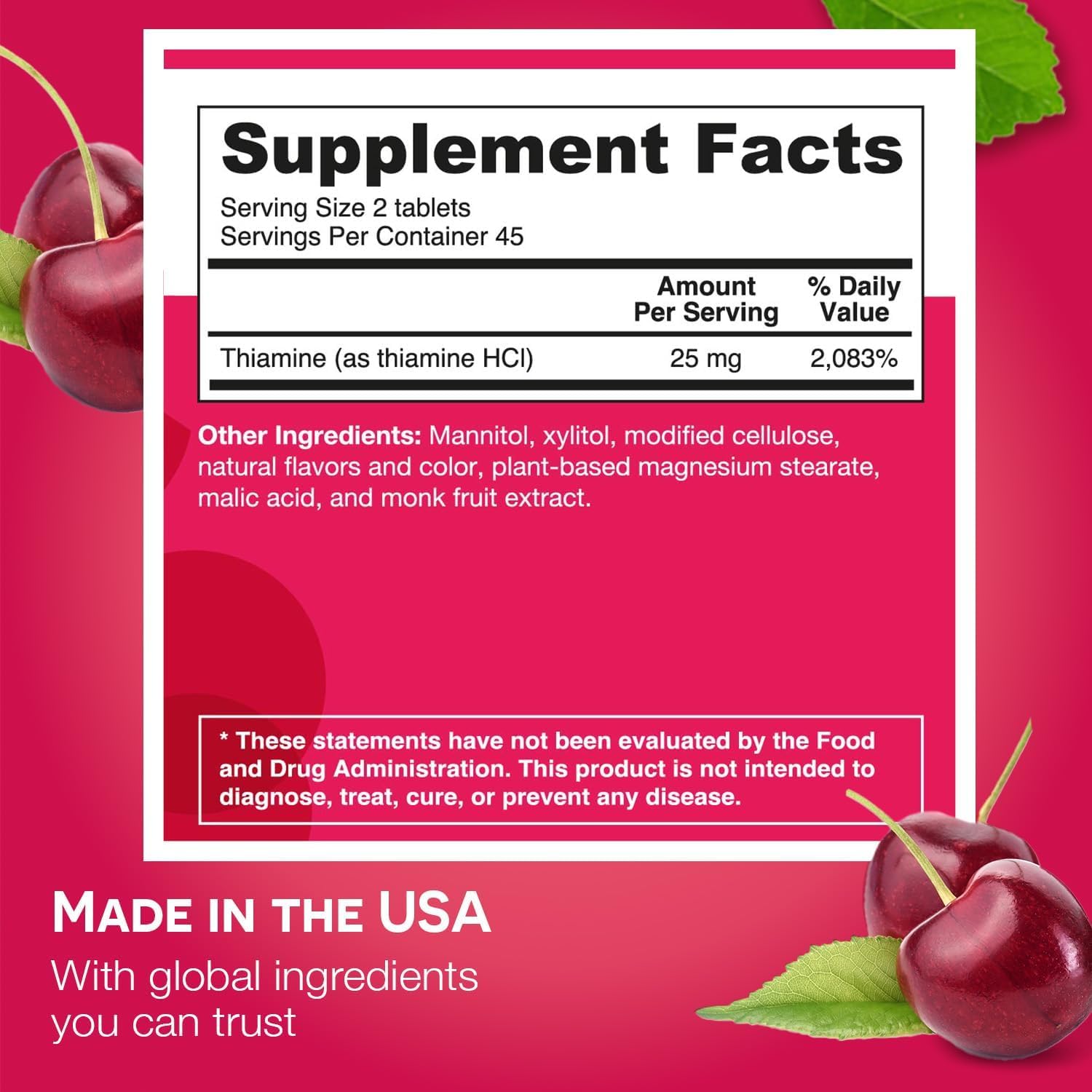 Dissolves on the tongue for quick ingestion