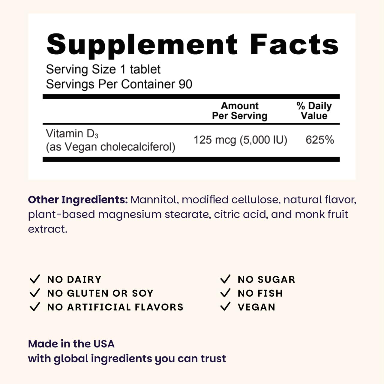 Dissolving in-mouth Vitamin D3 melts for easy absorption