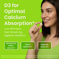 Sugar-free Vitamin D3 melts with green apple flavor