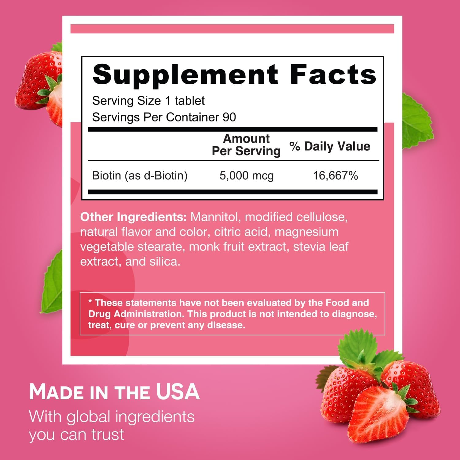 Dissolving biotin tablet on tongue