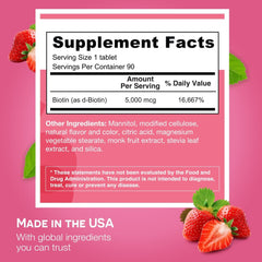 Dissolving biotin tablet on tongue