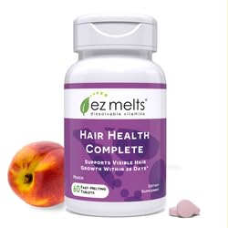 EZ Melts Hair Health Complete bottle label on white background