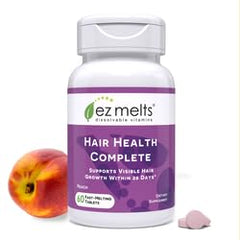 EZ Melts Hair Health Complete bottle label on white background