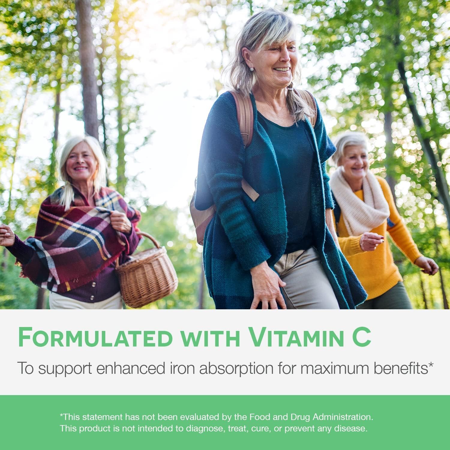 Vegan, non-GMO iron supplement ingredients