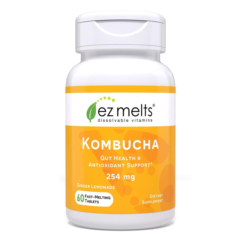 Dissolvable ginger lemonade flavor kombucha tablet from EZ Melts