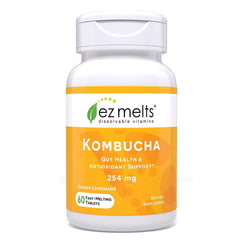 Dissolvable ginger lemonade flavor kombucha tablet from EZ Melts
