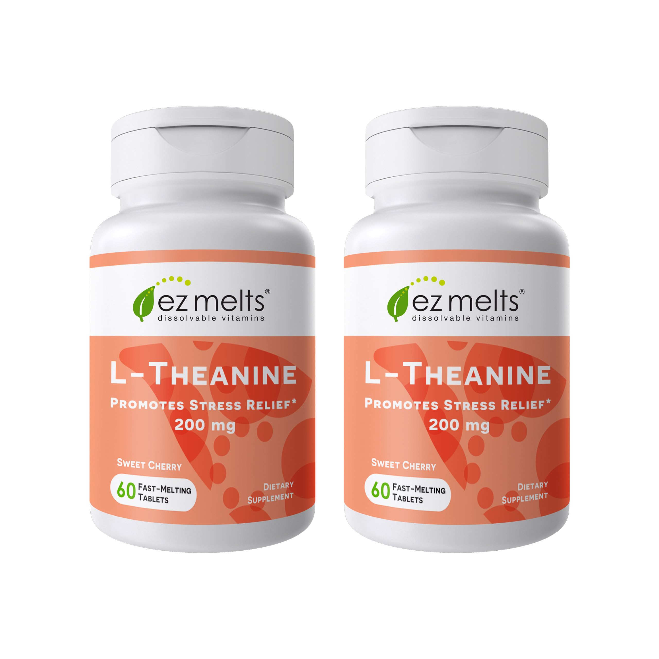 EZ Melts L-Theanine 200 mg dissolvable tablets 2-pack front view