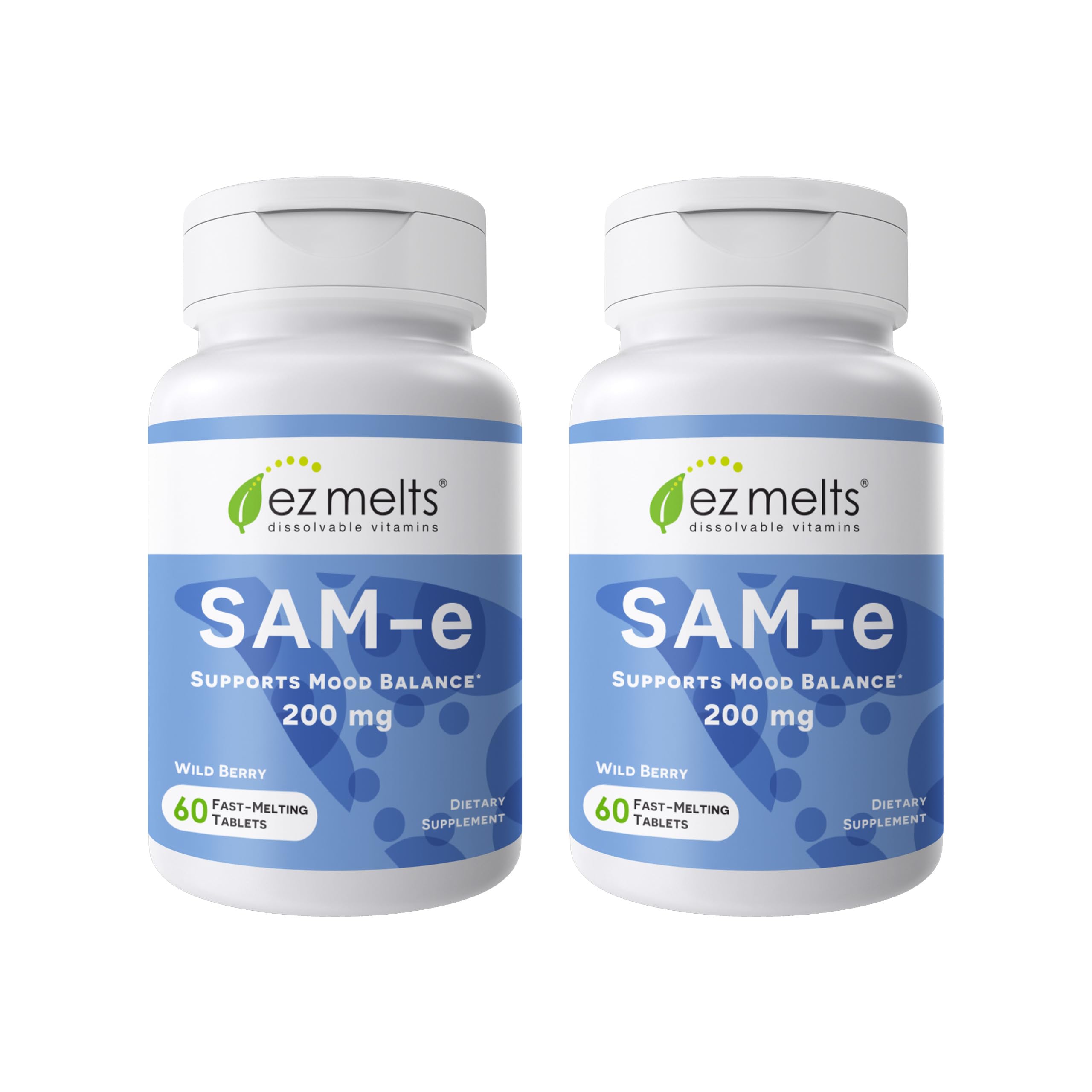 EZ Melts SAM-e 200 mg dissolvable tablet bottle — 2 pack (hero image)