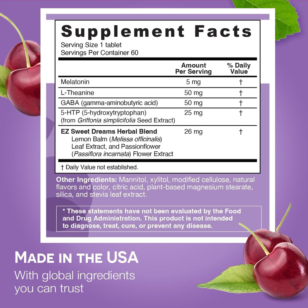 Dissolving sleep support tablets for fast absorption
