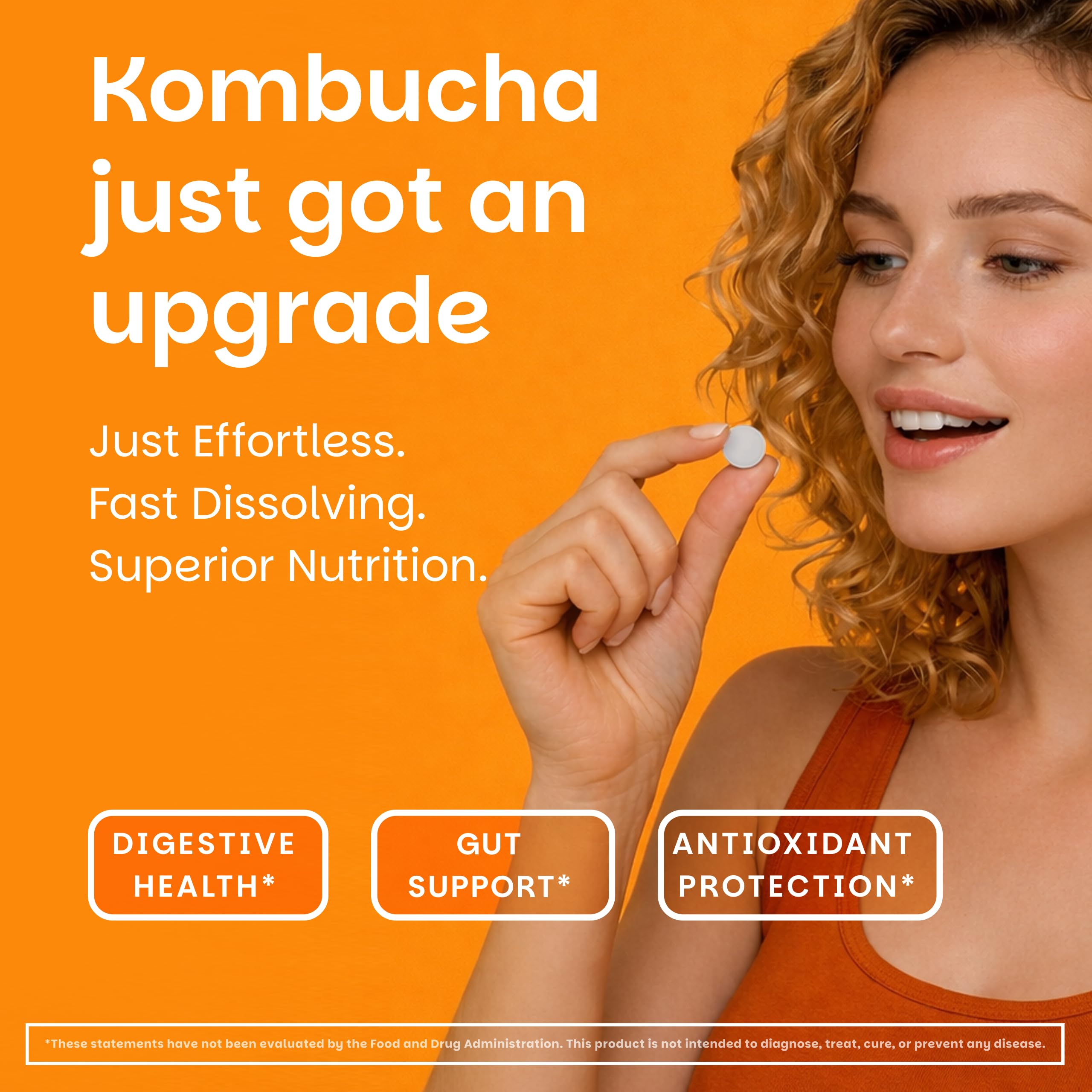 EZ Melts close-up of a single dissolvable tablet highlighting texture and size