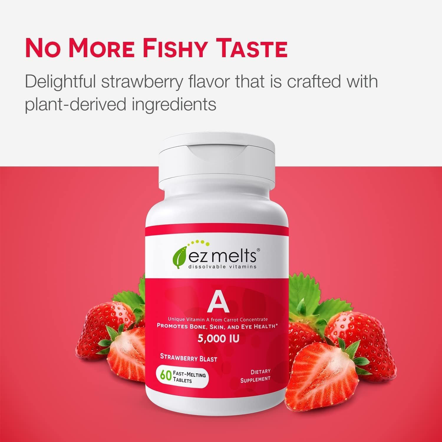 Vitamin A 5000 IU strawberry flavor tablet image