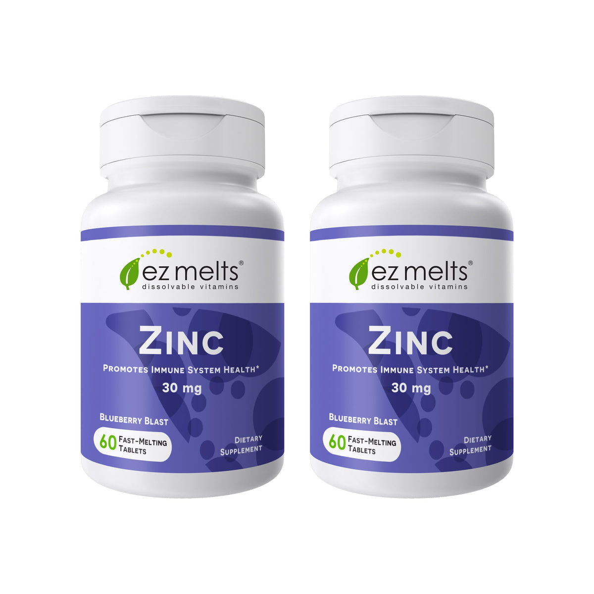 EZ Melts Zinc 30mg blueberry flavor, 2-pack hero image