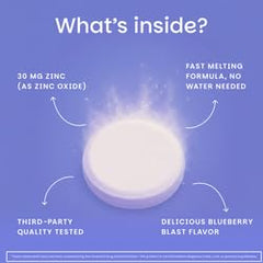 Sugar-free zinc lozenges with blueberry flavor