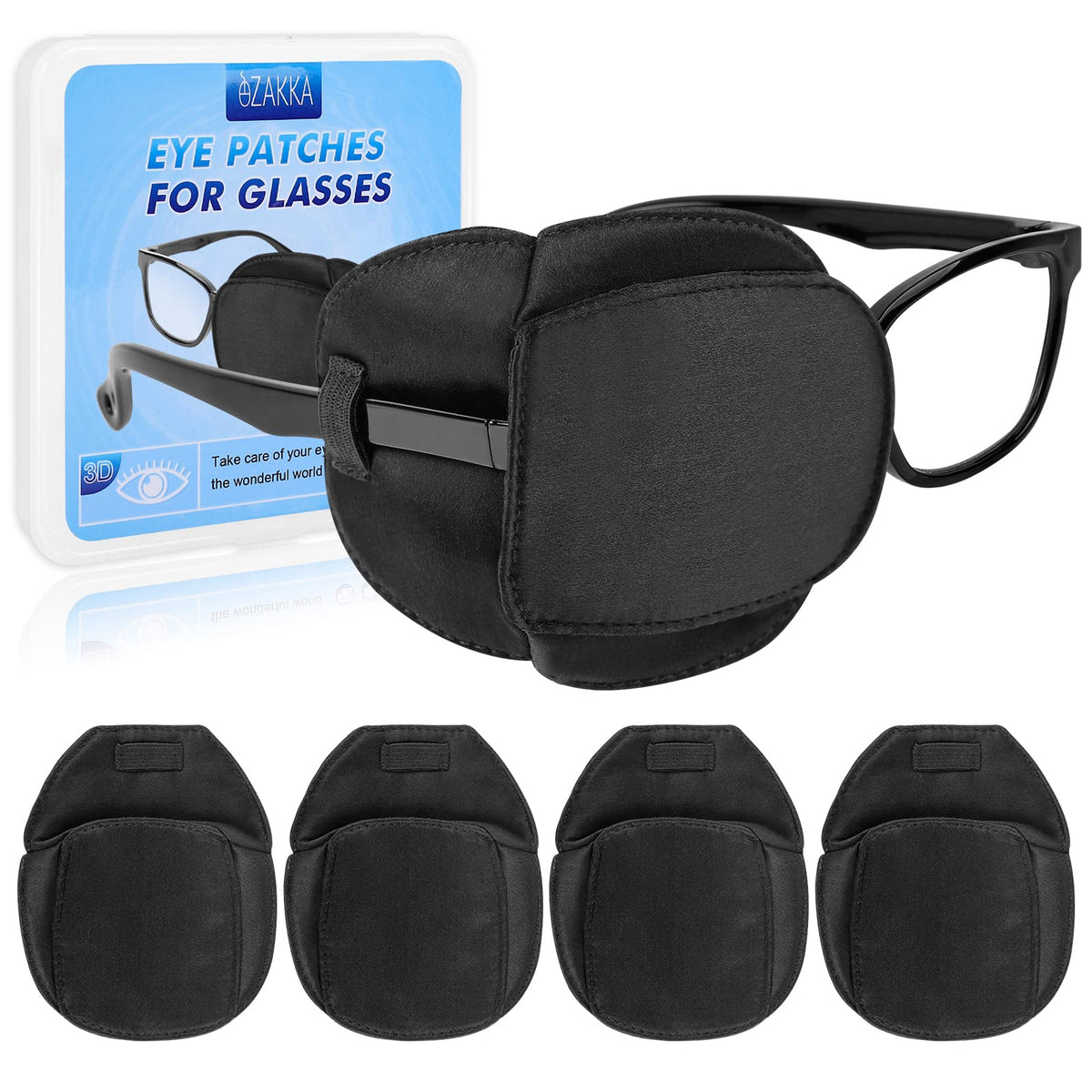 eZAKKA 3D Silk Eye Patch in black packaging