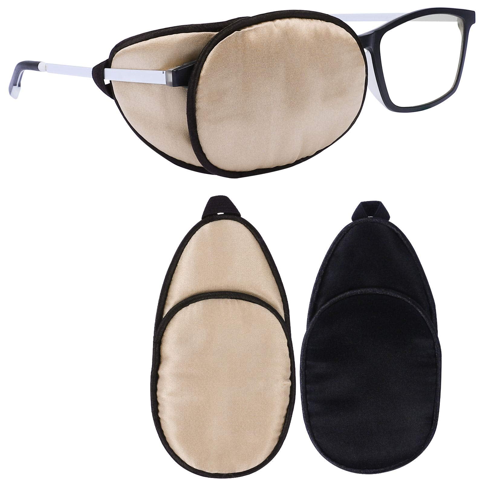 Front view of eZAKKA 2+2 brown-black eye patch