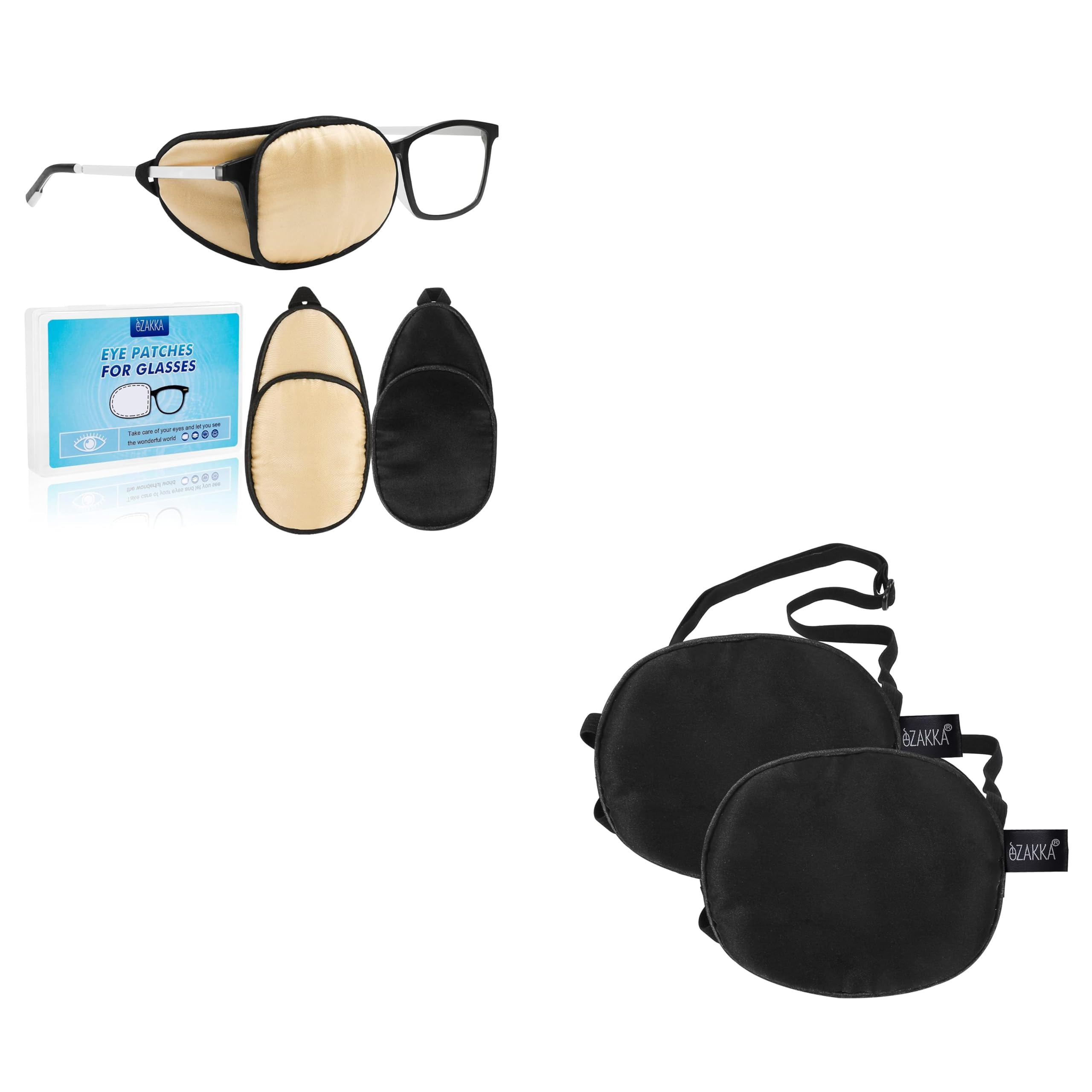 Champagne and Black eye patch set by eZAKKA