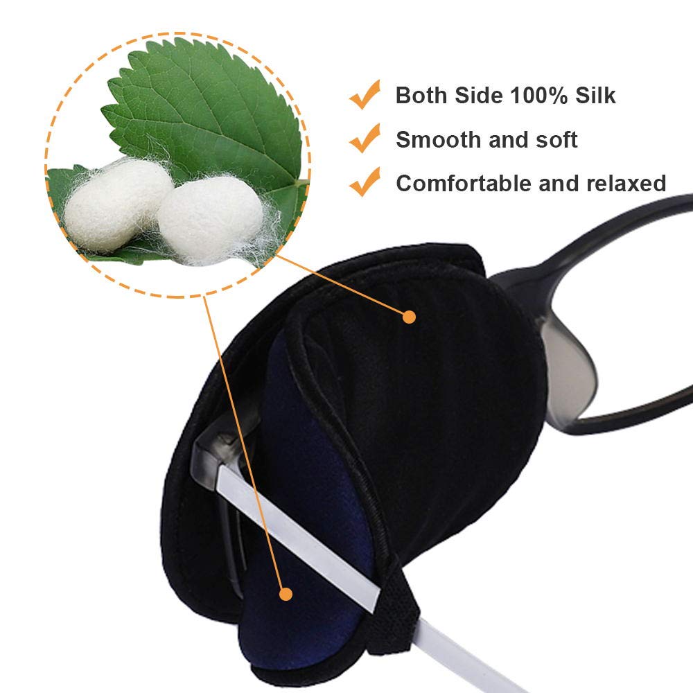 eZAKKA Deep Blue Silk Eye Patch – front view