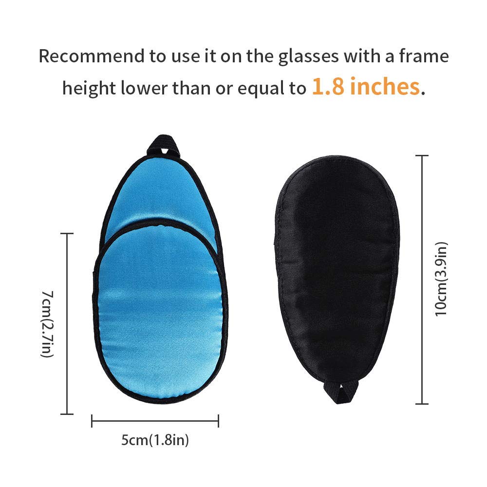 eZAKKA Deep Blue Silk Eye Patch – on glasses