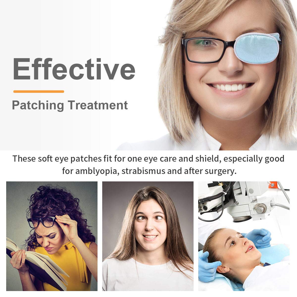 Left or right eye patch for therapy and daily wear