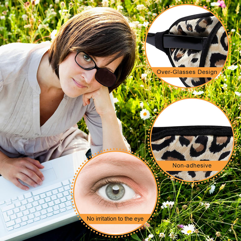Glasses-friendly non-adhesive eye patch for left or right eye