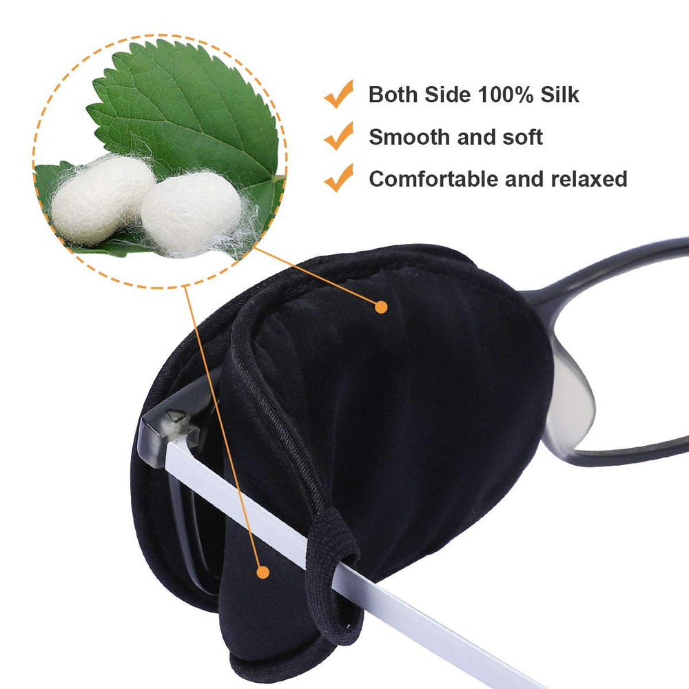Pair of black eye patches for glasses, X-Large