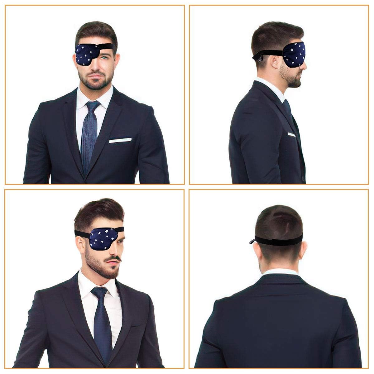 Left and right eye patch indicators with buckle