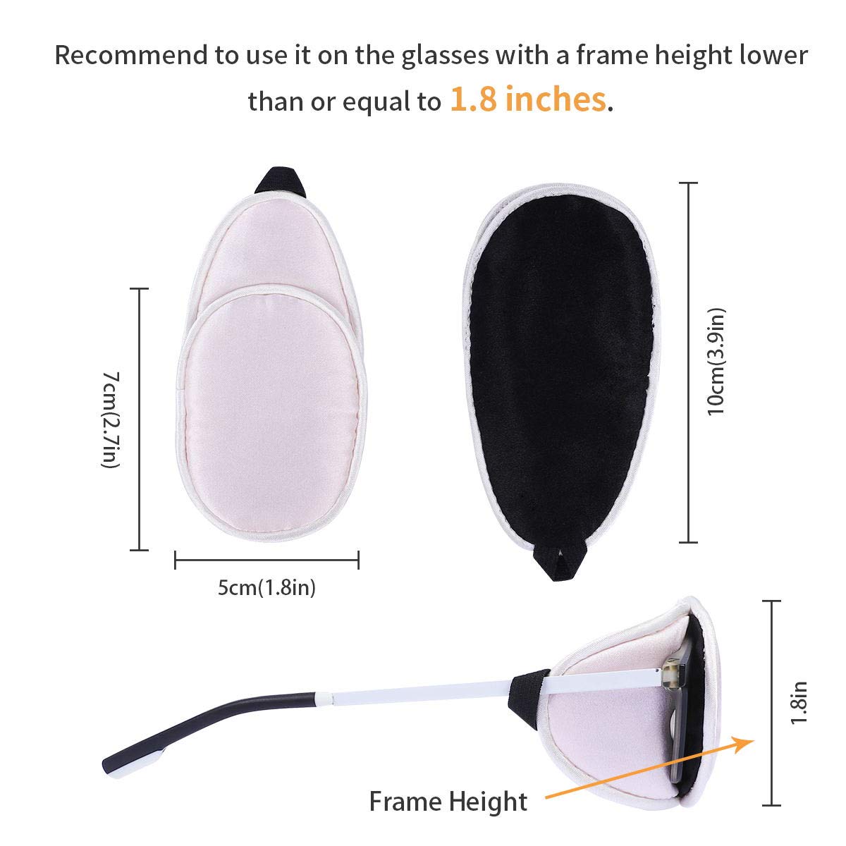 Mulberry silk eye patch suitable for glasses