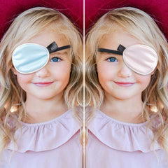 eZAKKA black silk eye patch set for left or right eye (L size)