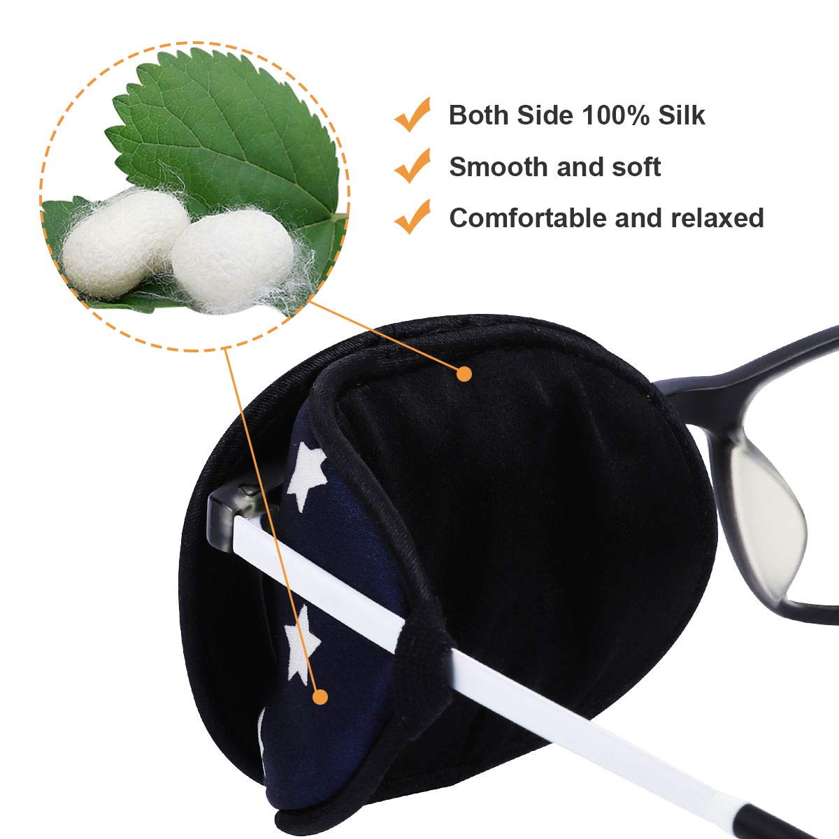 Silk eye patch material made from 100% mulberry silk