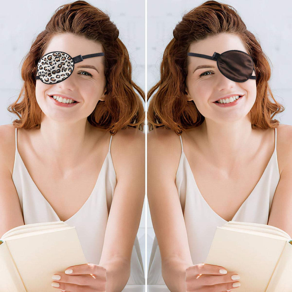 eZAKKA Silk Eye Patch Black Star Navy – right eye, 8.5x7.5 cm