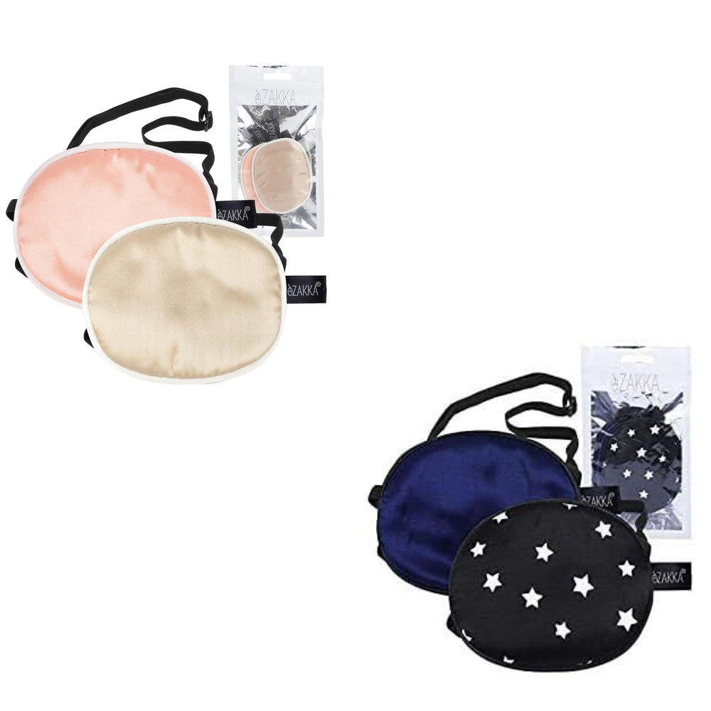 Brown and orange silk eye patch for left eye