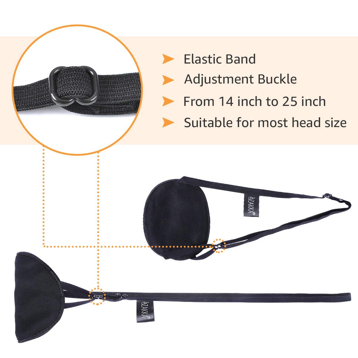Adjustable elastic strap for eZAKKA silk eye patches