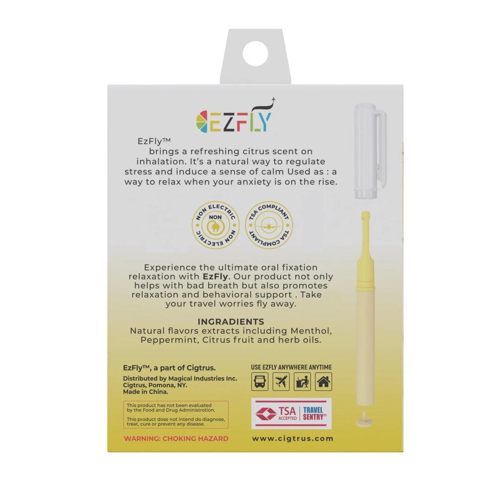 Traveler using EZFly Inahler on the go