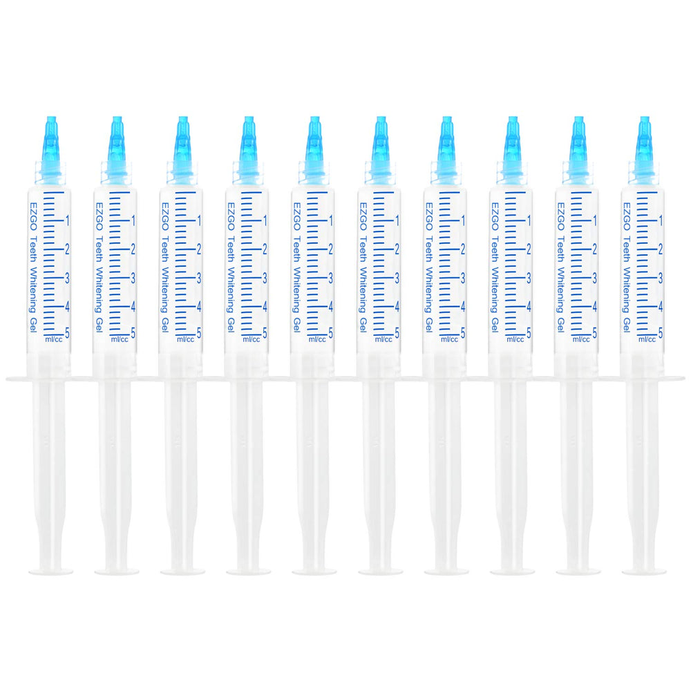 EZGO 10-pack teeth whitening gel refills packaging front