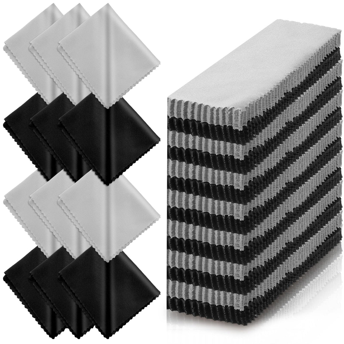 Black microfiber cleaning cloths for glasses (6x7 inches)