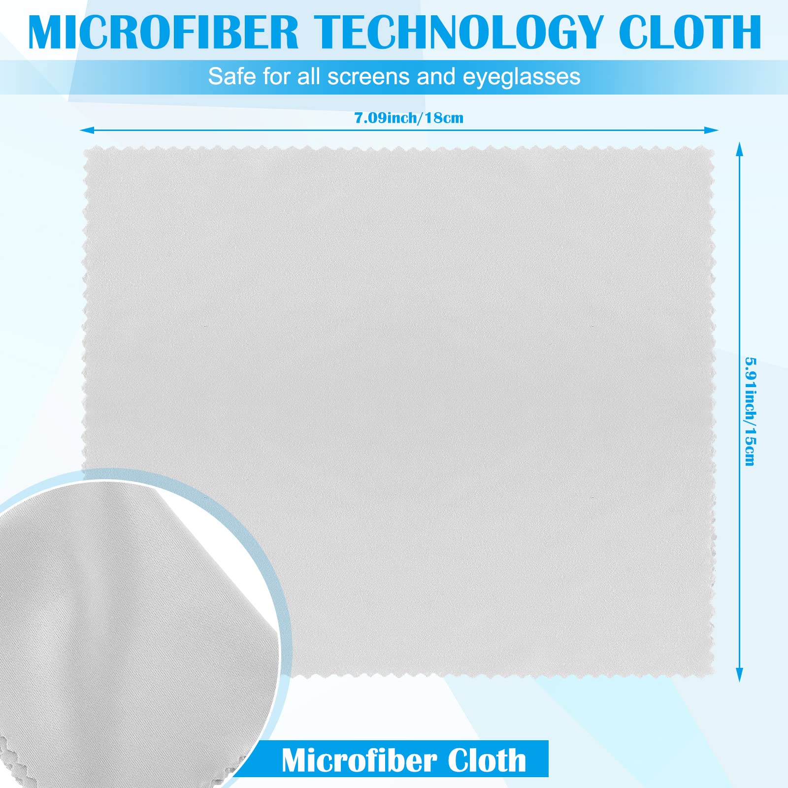Gray microfiber cleaning cloths for glasses (6x7 inches)