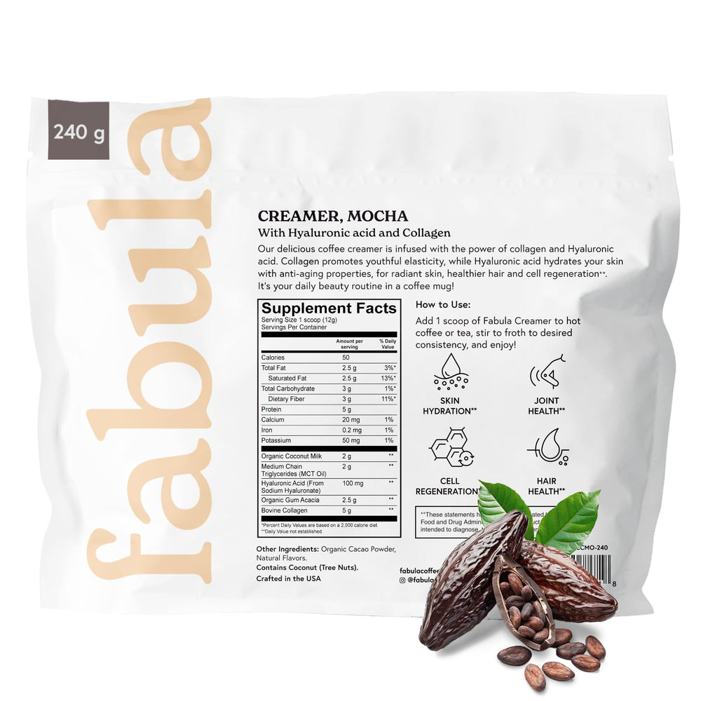 One scoop of Fabula Collagen Coffee Creamer Mocha powder