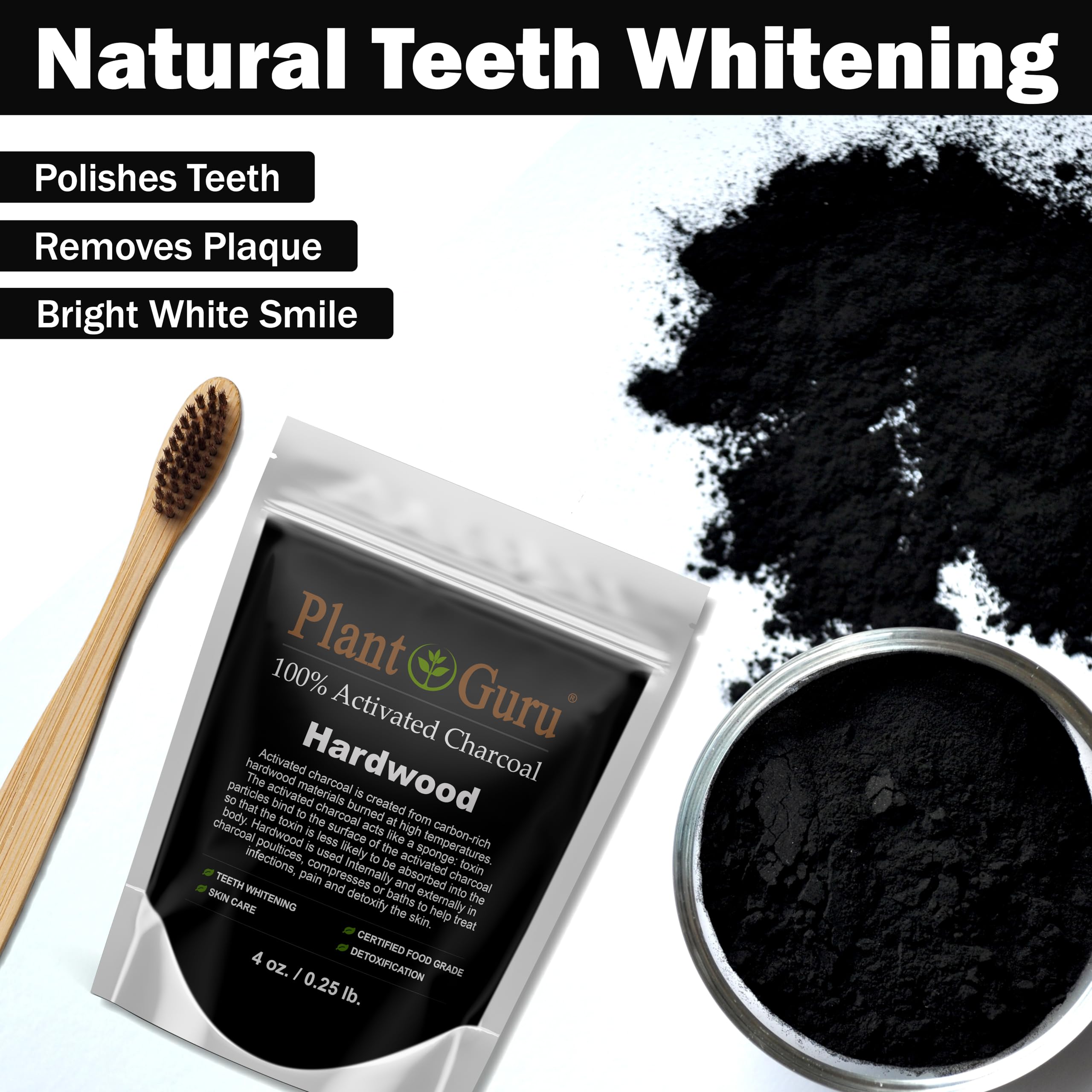 Charcoal powder facial mask for detoxifying skin