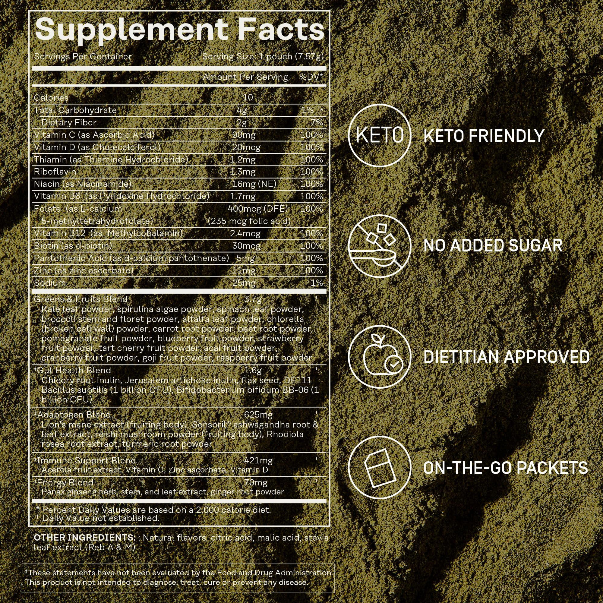 Probiotics and prebiotics illustrations with Daily Greens