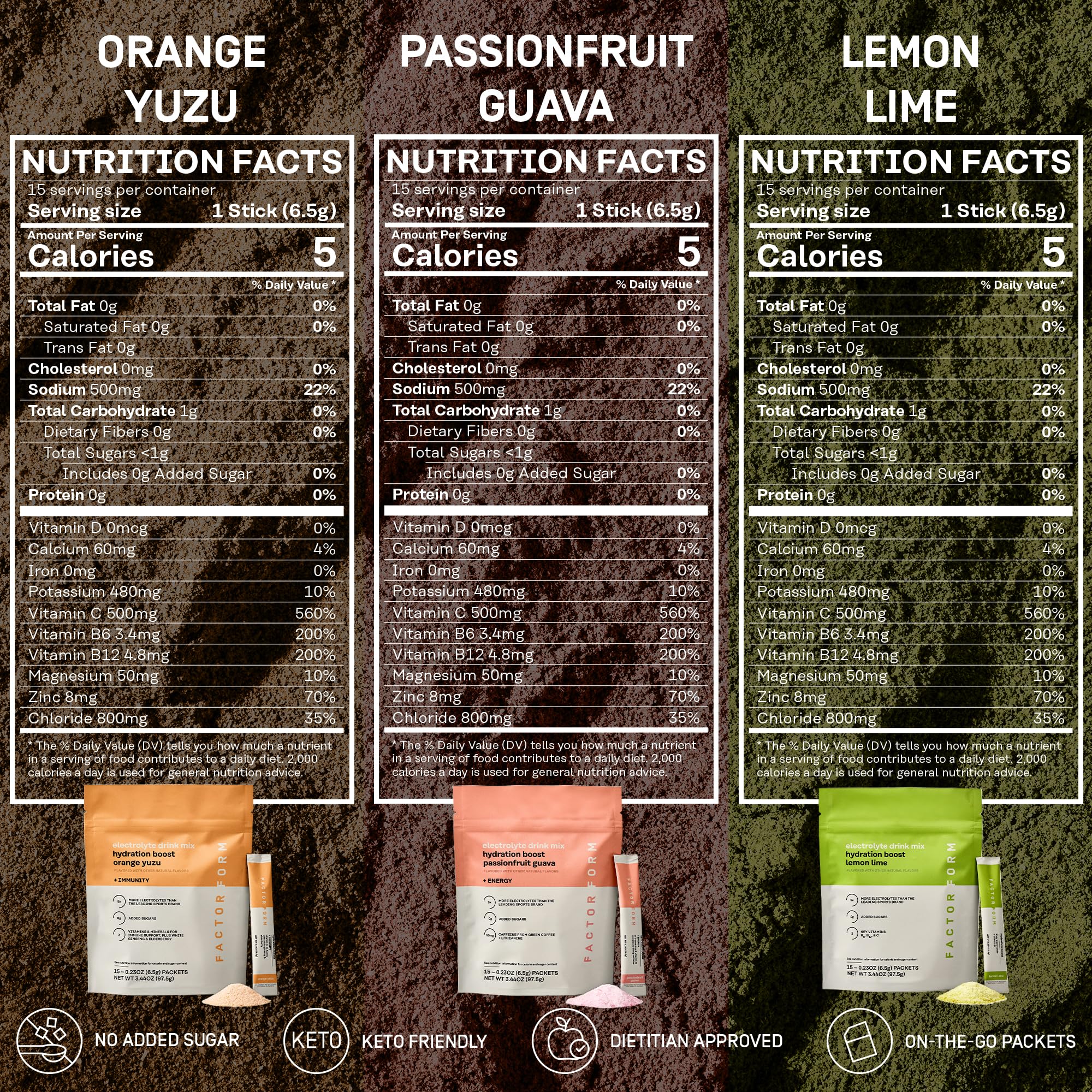 FACTOR FORM Hydration Boost 15-pack variety pack