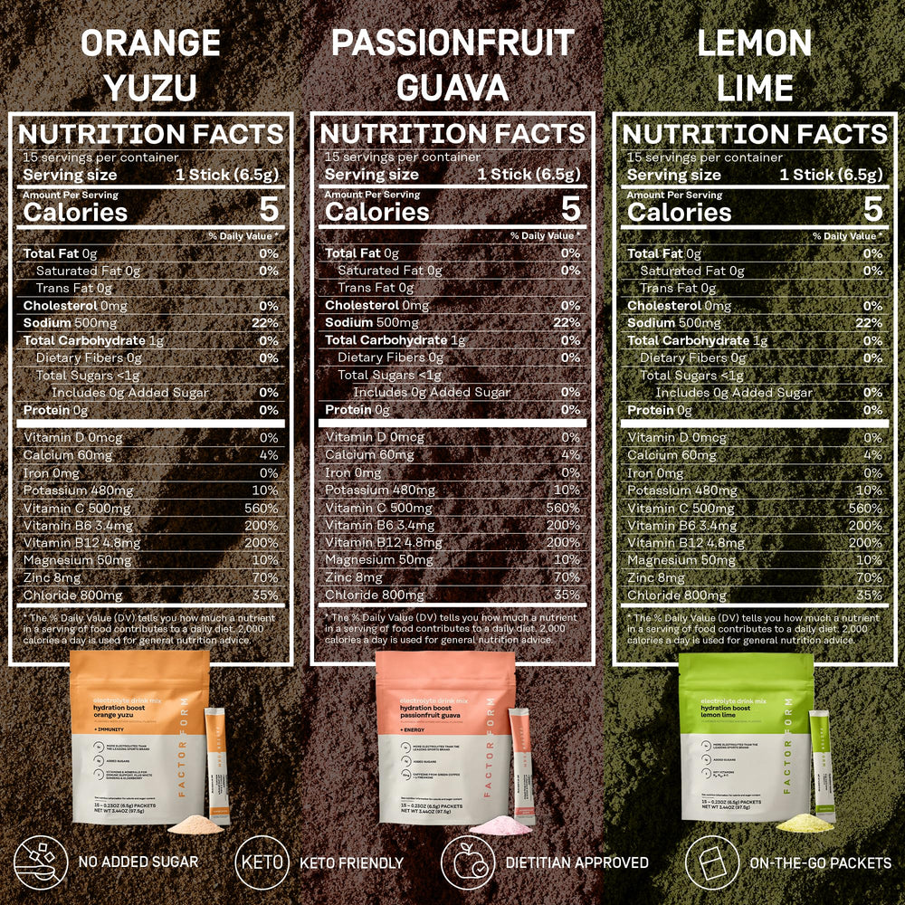 FACTOR FORM Hydration Boost 15-pack variety pack